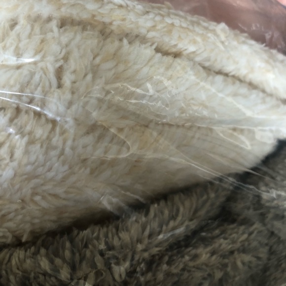 Two Tone Fuzzy Pull Over Sweater - Taupe/Cream - Picture 8 of 8